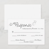 Cartons Réponse Mariage Élégant Calligraphié (Devant / Derrière)