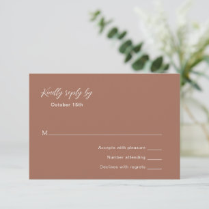 Cartons Réponse Mariage élégant classique Burnt Orange