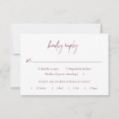 Cartons Réponse Mariage élégant classique en Bourgogne (Dos)