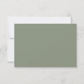 Cartons Réponse Mariage élégant classique vert émoussé (Dos)