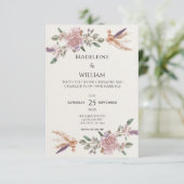 Cartons Réponse Mariage élégant de Boho rustique moderne (Debout devant)