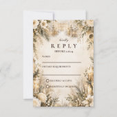 Cartons Réponse Mariage Élégant d'Hiver (Devant)