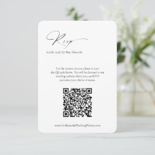 Cartons Réponse Mariage élégant du code QR formel moderne minimal