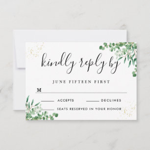 Cartons Réponse Mariage Élégant et Économique avec Feuilles d'Euca