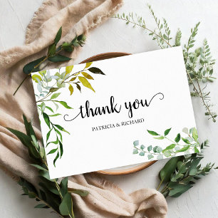 Cartons Réponse Mariage Élégant et Remerciements de Verdure