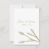 Cartons Réponse Mariage Élégant Feuilles de forêt rose douce (Dos)