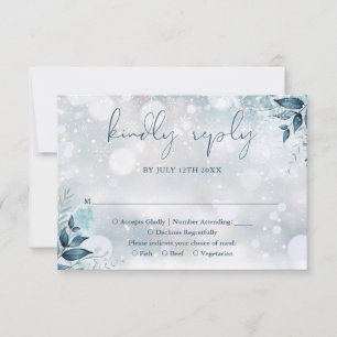 Cartons Réponse Mariage Élégant Floral Rustique d'Hiver