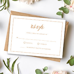 Cartons Réponse Mariage Élégant Formel Orange Brûlée