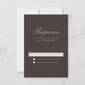 Cartons Réponse Mariage élégant marron classique (Devant)