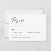 Cartons Réponse Mariage Élégant Minimaliste (Devant)