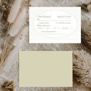 Cartons Réponse Mariage élégant minimaliste à rayures vertes