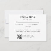 Cartons Réponse Mariage élégant minimaliste blanc (Dos)