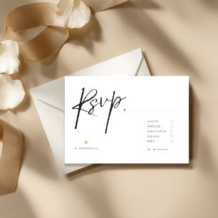 Cartons Réponse Mariage Élégant Minimaliste Calligraphié Typo