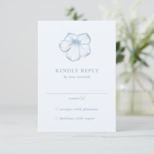 Cartons Réponse Mariage élégant moderne bleu Dusty