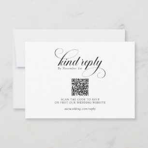 Cartons Réponse Mariage Élégant Moderne Classique Calligraphie