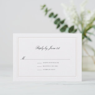 Cartons Réponse Mariage Élégant Moderne Classique Perle Formel