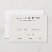 Cartons Réponse Mariage élégant neutre propre (Devant)