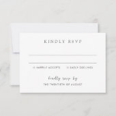 Cartons Réponse Mariage élégant noir et blanc intemporel (Devant)