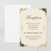 Cartons Réponse Mariage Élégant Noir & Or (Devant / Derrière)
