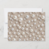 Cartons Réponse Mariage Élégant Perles (Dos)
