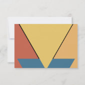 Cartons Réponse Mariage Élégant Rétro Art Déco Groovy Chic Moderne (Dos)