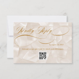 Cartons Réponse Mariage Élégant Romantique Calligraphié