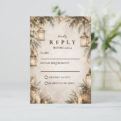 Cartons Réponse Mariage Élégant Rustique d'Hiver (Debout devant)