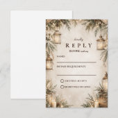Cartons Réponse Mariage Élégant Rustique d'Hiver (Devant / Derrière)