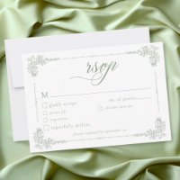 Mariage Élégant Vintage Baroque Vert Sauge
