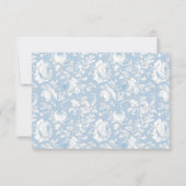 Cartons Réponse Mariage en damas bleu (Dos)
