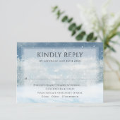 Cartons Réponse Mariage en forêt enneigée en hiver (Debout devant)