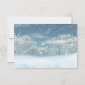 Cartons Réponse Mariage en forêt enneigée en hiver (Dos)