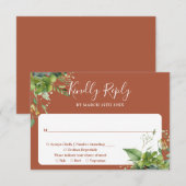 Cartons Réponse Mariage en terre cuite Eucalyptus (Devant / Derrière)