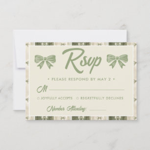 Cartons Réponse Mariage en vert sauge et denim rustique