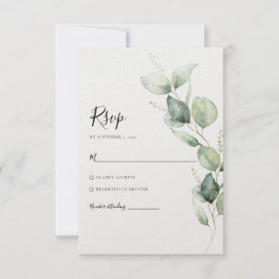 Cartons Réponse Mariage Eucalyptus aquarelle