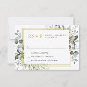 Cartons Réponse Mariage Eucalyptus simple et élégant (Devant)