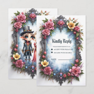 Cartons Réponse Mariage Fantastique d'Elfe Steampunk Fantaisiste