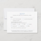 Cartons Réponse Mariage feuille art monogramme bleu mariage (Dos)