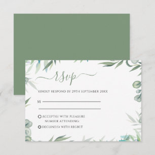 Cartons Réponse Mariage Feuille de l'Eucalyptus