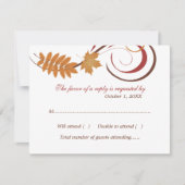 Cartons Réponse Mariage Feuille Russe en chute (Devant)