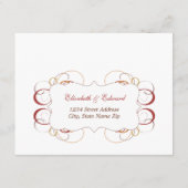 Cartons Réponse Mariage Feuille Russe en chute (Dos)