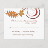 Cartons Réponse Mariage Feuille Russe en chute (Devant)