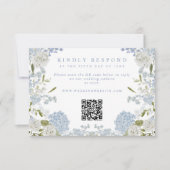 Cartons Réponse Mariage Fleur Bleu Tendre (Devant)