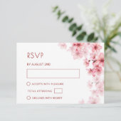 Cartons Réponse Mariage Fleur de Cerisier Aquarelle (Debout devant)