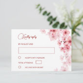 Cartons Réponse Mariage Fleur de Cerisier Aquarelle (Debout devant)