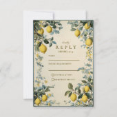 Cartons Réponse Mariage Fleur d'Oranger Dorée (Devant)