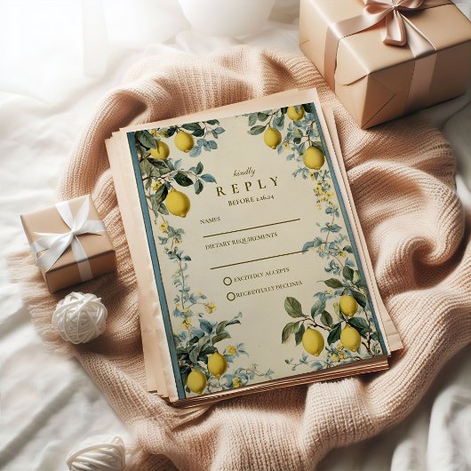 Cartons Réponse Mariage Fleur d'Oranger Dorée
