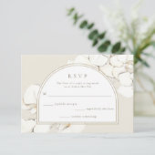 Cartons Réponse Mariage Fleur d'Orchidée Blanche (Debout devant)