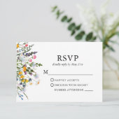 Cartons Réponse Mariage Fleur sauvage Aquarelle délicat (Debout devant)