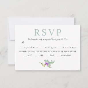 Cartons Réponse Mariage fleur sauvage aquarelle et printemps feuil